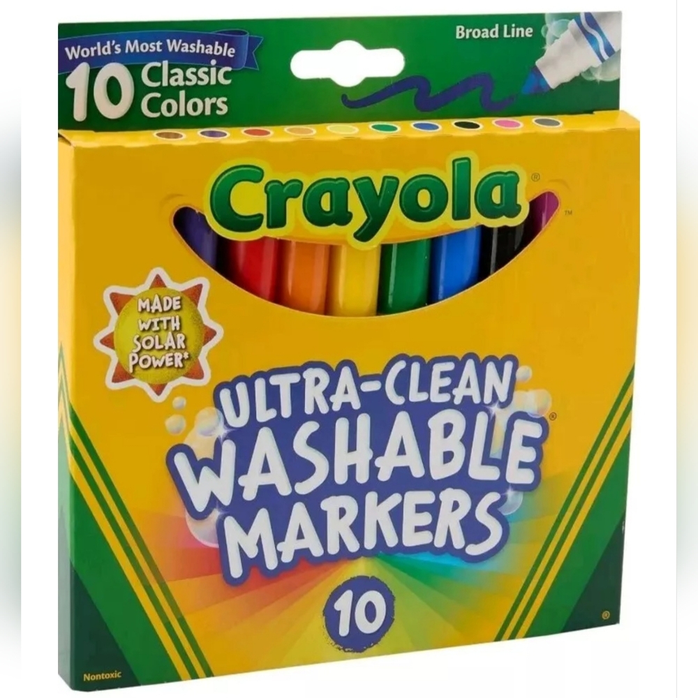 (5) Crayola Ultra Clean Washable Markers Broad Line 10 Each 50 Count LOT